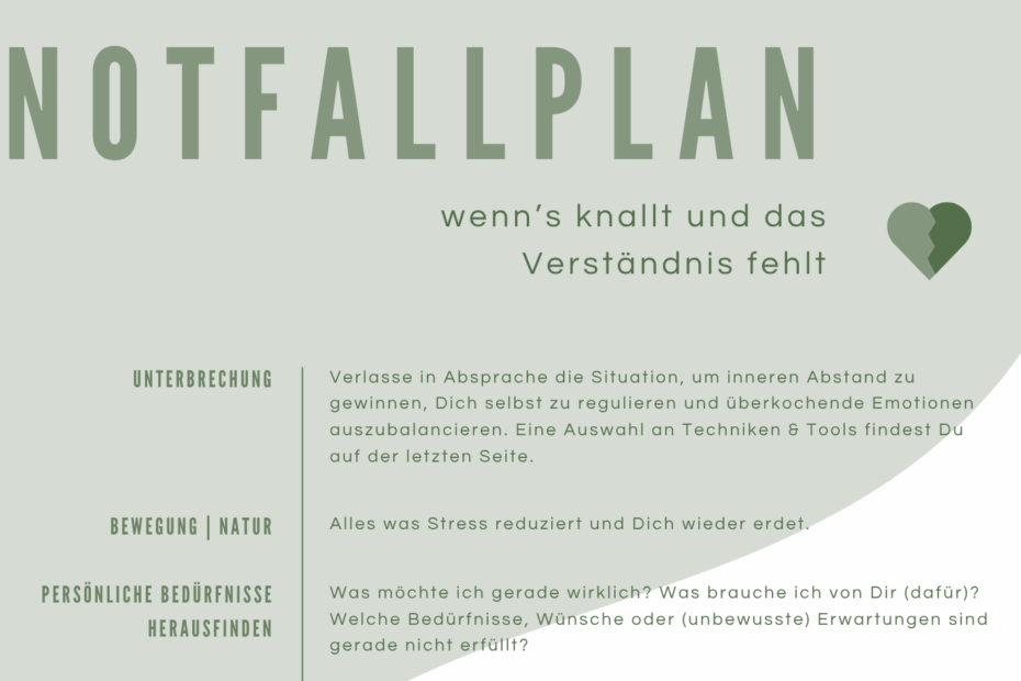 Hilfe bei Streit in der Beziehung und Familie - Notfallplan Konflikte